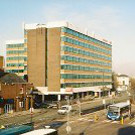 A view of Altrincham Interchange taken from the footbridge (Kodak Retinette 019).